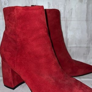 Mark Fisher Red Suede Booties